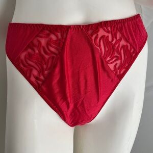 Playtex Really Red stretch satin thong panty